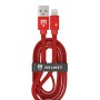 Helmet Cable USB to Lightning Kevlar Flat 2.1A 1m, Red