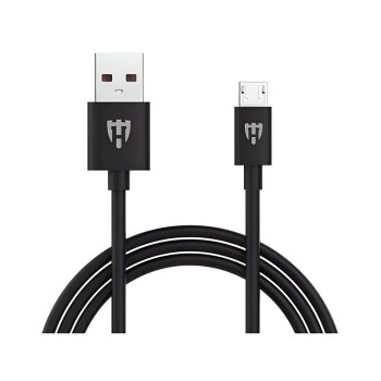 Helmet Cable USB to Micro-USB Basic 2.1A 1m, Black	