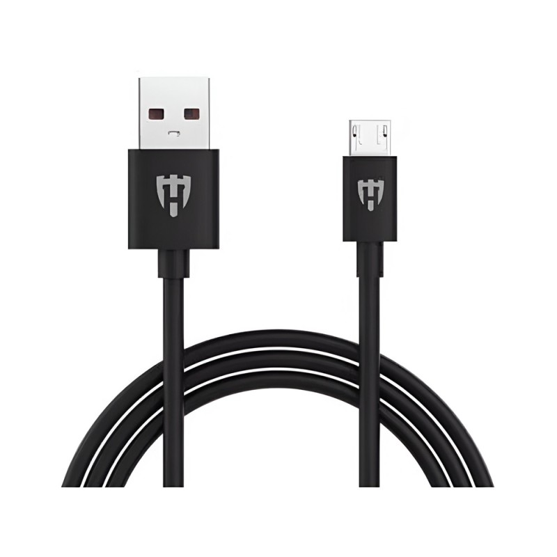 Helmet Cable USB to Micro-USB Basic 2.1A 1m, Black	