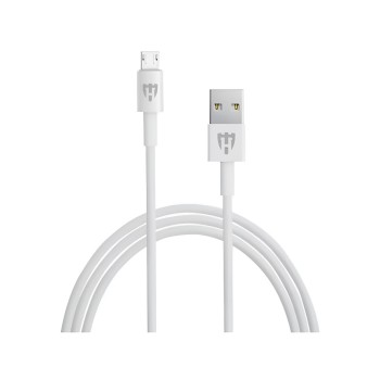 Helmet Cable USB to Micro-USB Basic 2.1A 1m, White