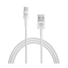 Helmet Cable USB to Type-C Basic 2.1A 1m, White