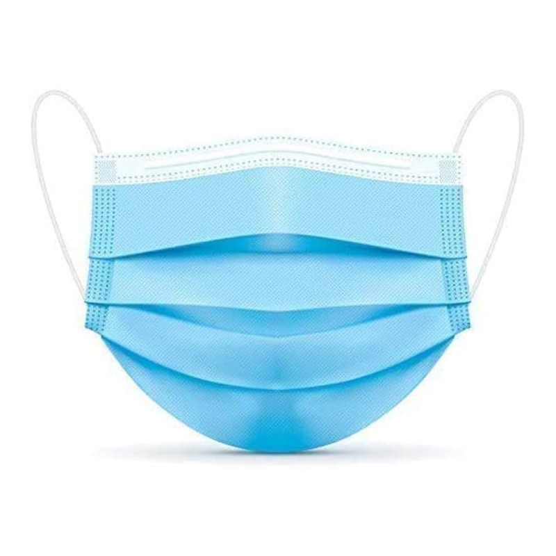 Helmet Disposable Face Mask, 3 layers, Blue. 50pcs/box/ Masca faciala de unica folosinta. Albastra