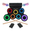 Roll Drum with Built-in Speakers, 7 pads Electronic, Rainbow Color