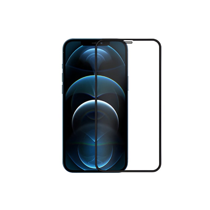 Helmet Diamond Glass 4D Frame iPhone 12/12 Pro, Black (V2)