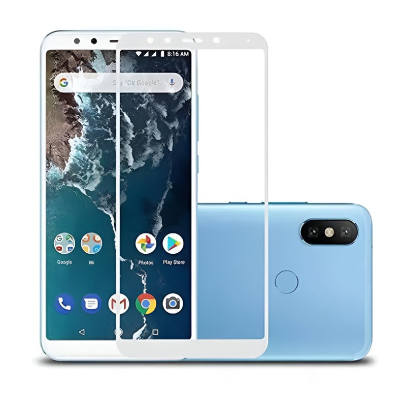 Helmet Diamond Glass 4D Xiaomi MI A2 (MI 6X), White