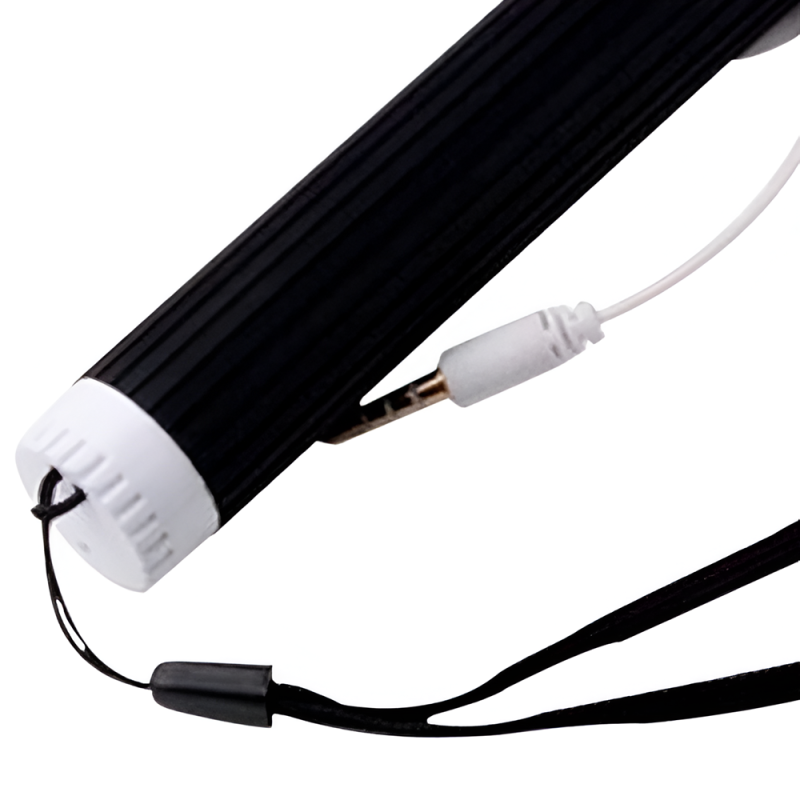 Helmet Wired Selfie Stick 1m, Black-White