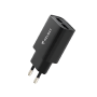Helmet Wall Charger 2xUSB 2.4A, Black
