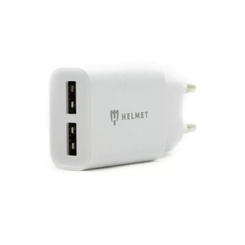 Helmet Wall Charger 2xUSB 2.4A, White