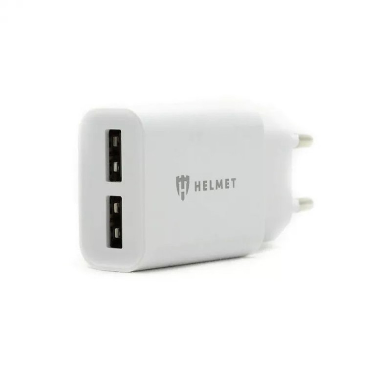 Helmet Wall Charger 2xUSB 2.4A, White