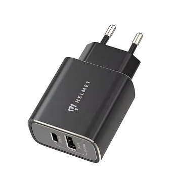 Helmet Wall Charger USB/Type-C QC3.0 18W (Сable 3 in1), Silver
