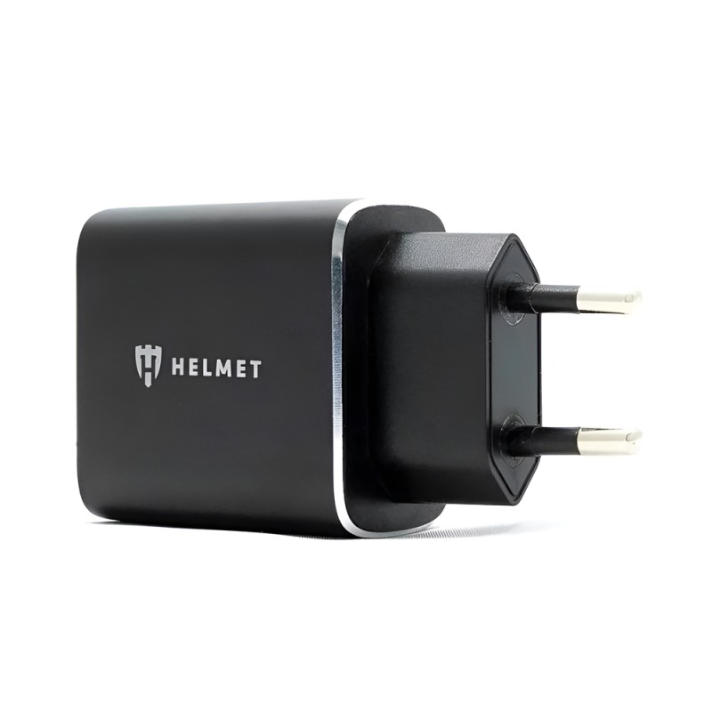 Helmet Wall Charger USB/Type-C QC3.0 18W (Сable 3 in1), Black