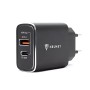 Helmet Wall Charger USB/Type-C QC3.0 18W (Сable 3 in1), Black