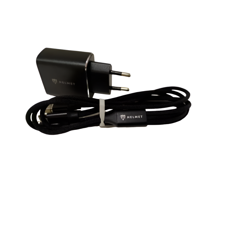 Helmet Wall Charger with Cable USB to Lightning 2xUSB 2.4A, Black	