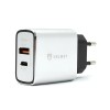 Helmet Wall Charger USB/Type-C QC3.0 18W, Silver