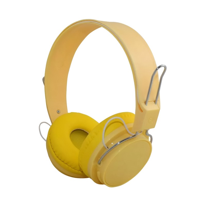 Helmet On-Ear Headphones with MIC Bluetooth Macaron HiFi, Yellow (Damaged Box)