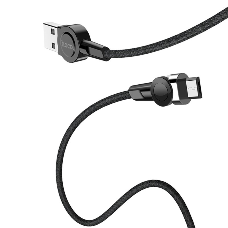 Hoco Cable USB to Micro USB S8 Magnetic 2.4A 1.2m, Black