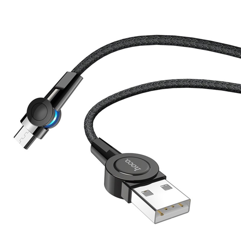 Hoco Cable USB to Micro USB S8 Magnetic 2.4A 1.2m, Black