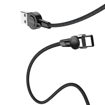 Hoco Cable USB to Type-C Magnetic S8 2.4A 1.2m, Black
