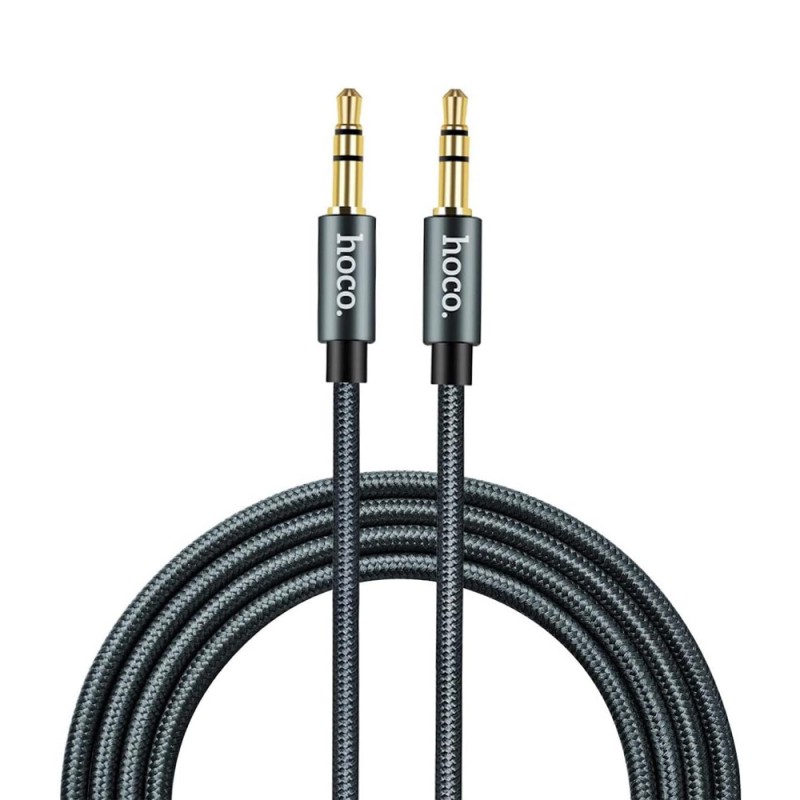 Hoco Cable Audio 3.5 to 3.5 UPA03, Nylon braided (L=1M), Metal Gray