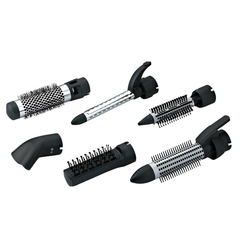 BROCK Hot Air Brush set with 6 tips HS 9006 RD, 1000W, Red 