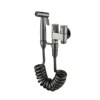 Hygienic Shower (watering can, hose, tee, bracket) 2 Meters, Black