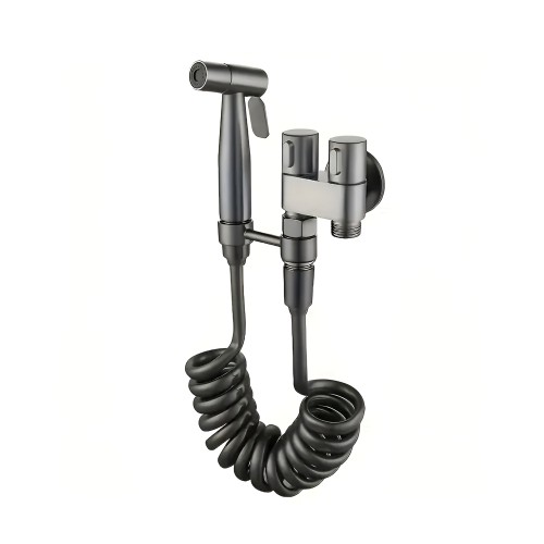 Hygienic Shower (watering can, hose, tee, bracket) 2 Meters, Black