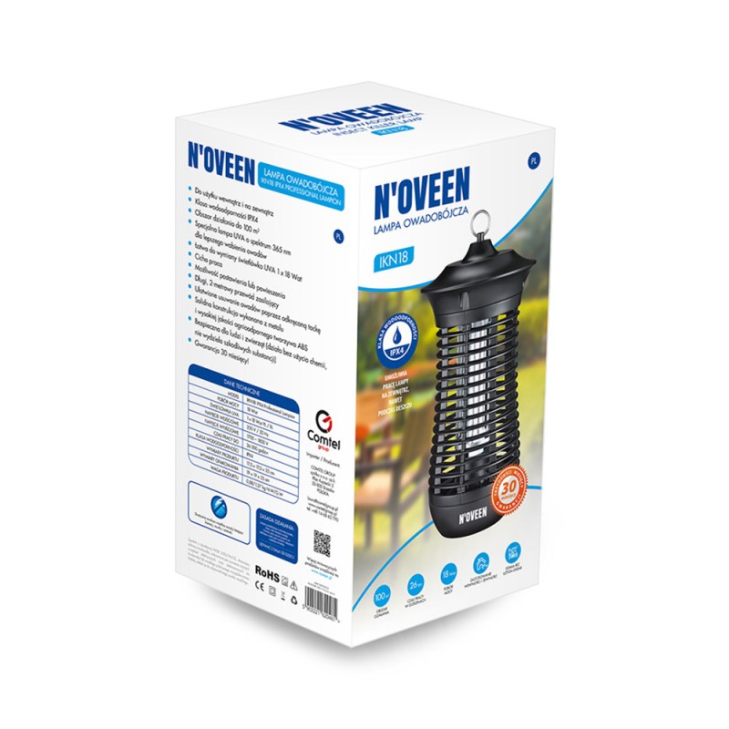 NOVEEN Insect killer lamp IKN18 IPX4 professional lampion, area up to 100 m2