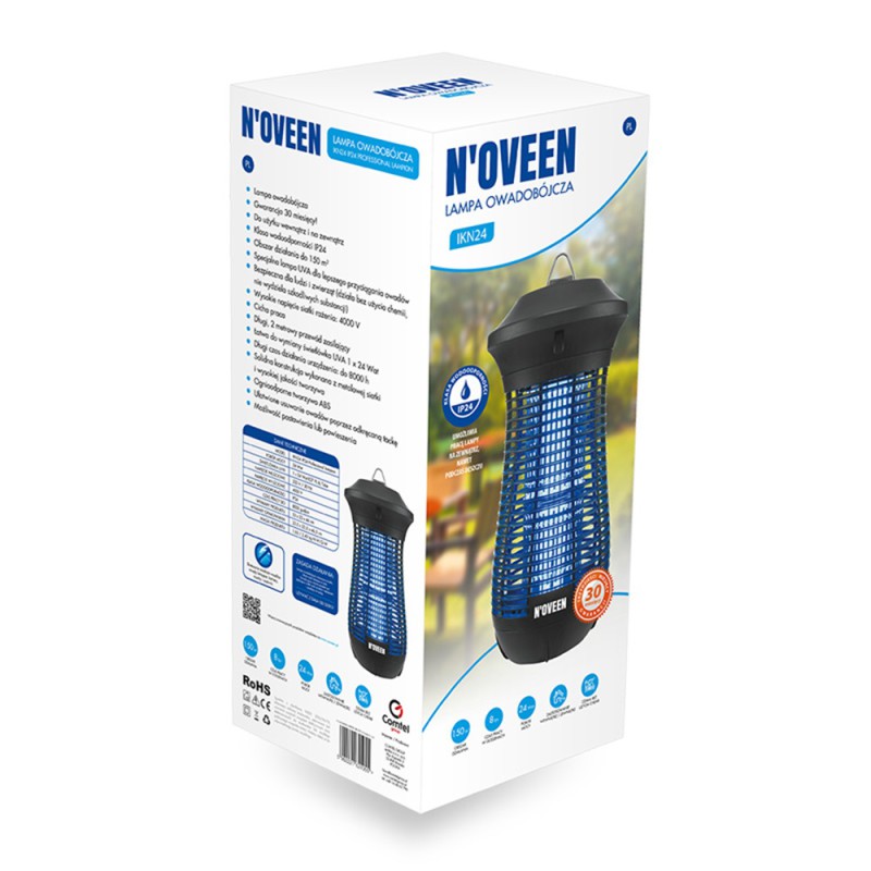 NOVEEN Insect killer lamp IKN24 IPX4 professional lampion, area up to 150 m2