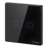 Sonoff Wi-Fi Smart Touch Wall Switch TX Series 2-Gang (Neutral Wire), Black