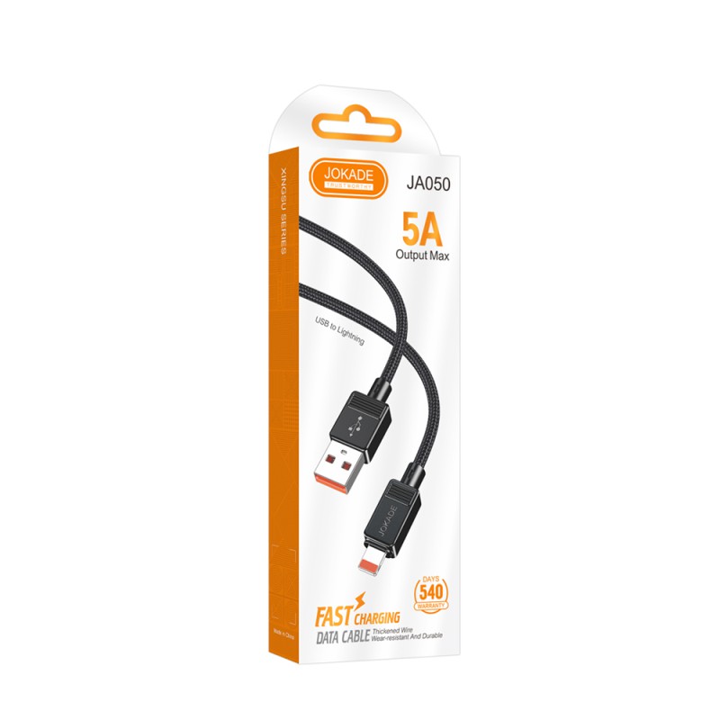 Jokade Cable USB-A to Lightning 5A 1m JA050, Black