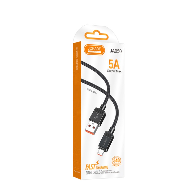 Jokade Cable USB-A to Micro-USB 5A 1m JA050, Black