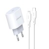 Jokade Wall Charger with Cable Type-C to Lightning 20W Chengyun JB010, White