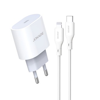 Jokade Wall Charger with Cable Type-C to Lightning 20W Chengyun JB010, White