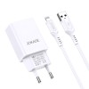 Jokade Wall Charger with Cable USB-A to Lightning Dual Port JB024 3A, White