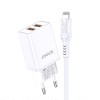 Jokade Wall Charger with Cable USB-A to Lightning Dual Port JB024 3A, White