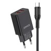 Jokade Wall Charger with Cable USB-A to Type-C Dual Port JB024 3A, Black