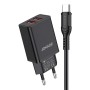 Jokade Wall Charger with Cable USB-A to Type-C Dual Port JB024 3A, Black