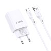 Jokade Wall Charger with Cable USB-A to Type-C Dual Port JB024 3A, White