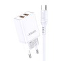 Jokade Wall Charger with Cable USB-A to Type-C Dual Port JB024 3A, White