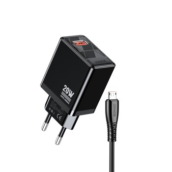 Jokade Wall Charger 1*USB-A 5A,20W with Cable Micro-USB JB086, Black