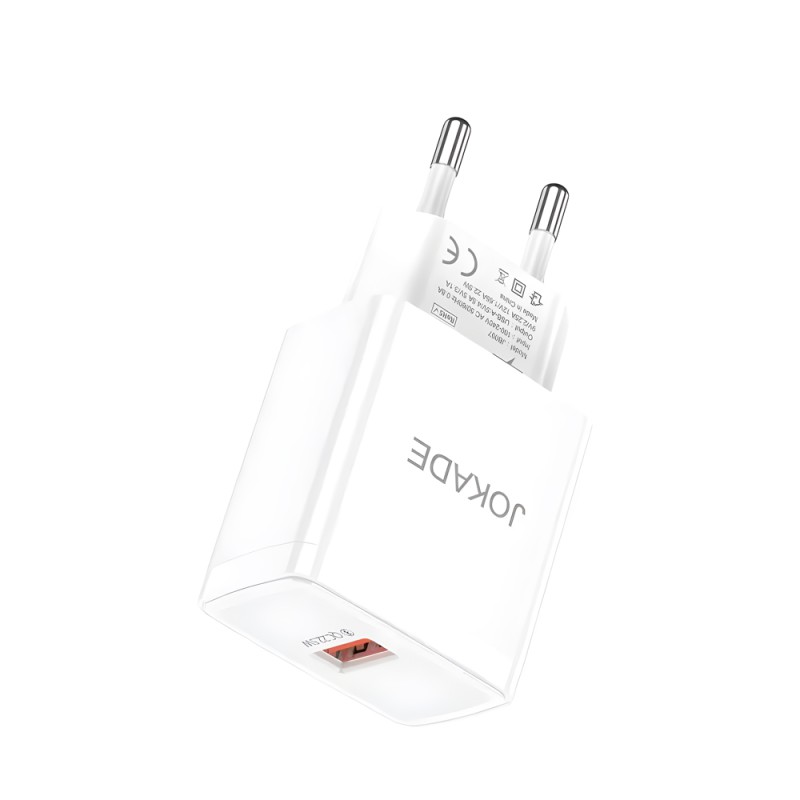 Jokade Wall Charger 1*USB-A, 3A, 22.5, JB097, White
