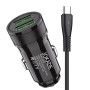 Jokade Car Charger 2*USB-A with Cable USB-A to Type-C 3.4A JH010, Black
