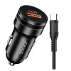 Jokade Car Charger 1*USB-A with Cable USB-A to Type-C 18W JH040, Black