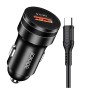 Jokade Car Charger 1*USB-A with Cable USB-A to Type-C 18W JH040, Black