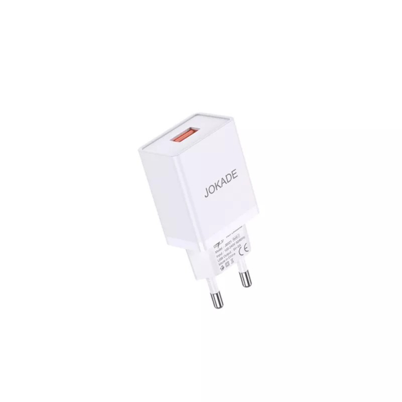 Jokade Wall Charger with Cable USB to Type-C Single Port 5A JB022, White