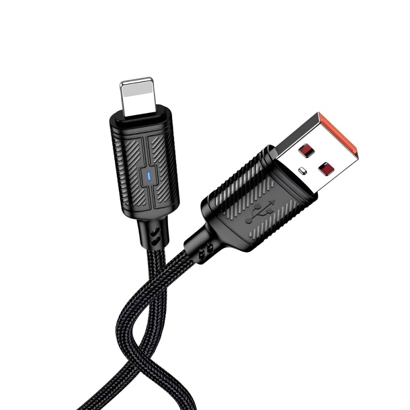 Jokade Cable USB to Lightning 3A 1,2m Intelligent Power-off JA049, Black