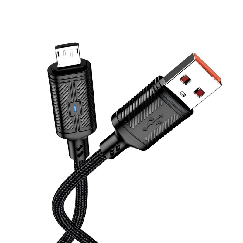 Jokade Cable USB to Micro-USB 3A 1.2m Intelligent Power-off JA049, Black