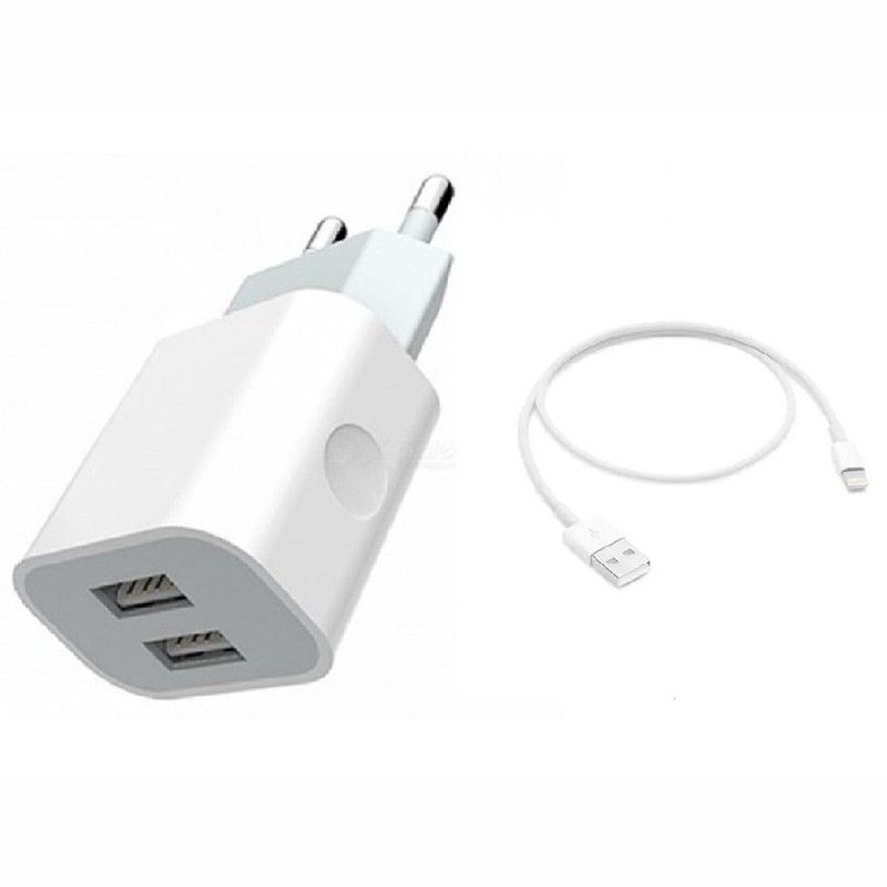 Jokade Wall Charger with Cable USB to Lightning Single Dual 5A Yiyue, White