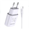 Jokade Wall Charger with Cable USB to Type-C Single Port 3A Kaer, White