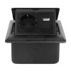 Multifunctional Desktop Socket, EU Plug, 1 Socket, 1 USB, 1 Type-C, Black